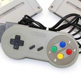 Original SNES Super Nintendo Konsole Gert 1 Controller & 8 Spiele gebraucht
