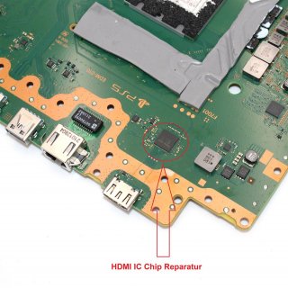 Sony Playstation 5 PS5 Reparatur des HDMI IC Chip Austausch 
