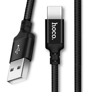 hoco. USB C Daten Kabel Ladekabel Typ C Datenkabel Nylon schwarz Samsung Huawei 2m