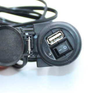 USB Ladesteckdose mit Schalter für Motorrad, PKW, usw, Lagegerät für Handy, Navi