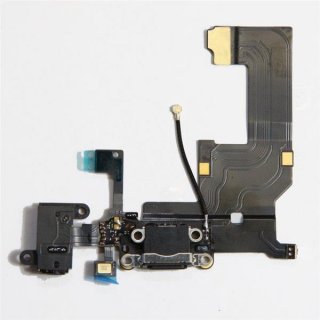 Dock-Anschluss mit Kopfhörer-Antennen-Anschluss für das iPhone 5 - Schwarz/ Spacegrau