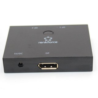 Renkforce 2 Port DisplayPort-Switch bidirektional verwendbar 3840 x 2160 Pixel