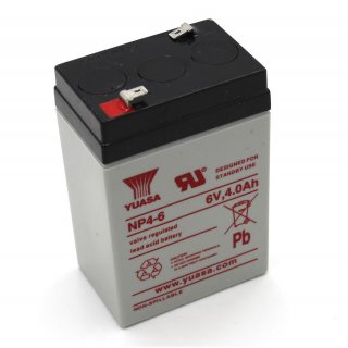 Yuasa NP4-6 Plombierte Bleisäure (VRLA) 4000mAh 6V Wiederaufladbare Batterie - Wiederaufladbare Batterien 
